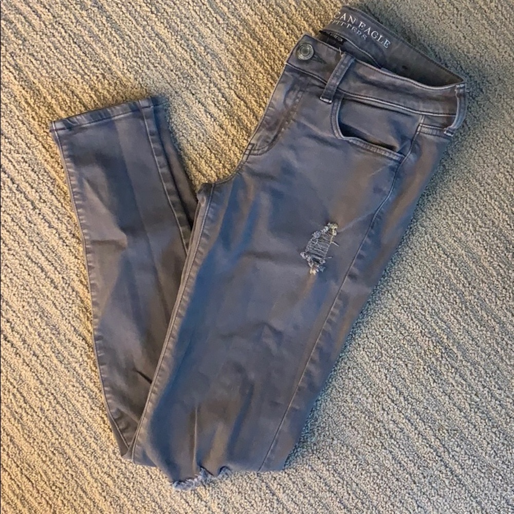 American Eagle super stretch grey denim jeggings